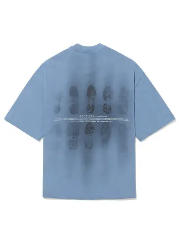 CAMISETA OVER  "TEORIA DOS PASSOS" - AZUL CLARO