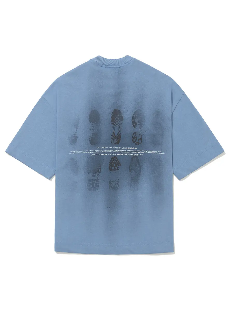 CAMISETA OVER  "TEORIA DOS PASSOS" - AZUL CLARO