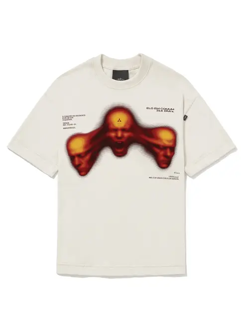 CAMISETA REGULAR  "RAGE" - BRANCO OFF