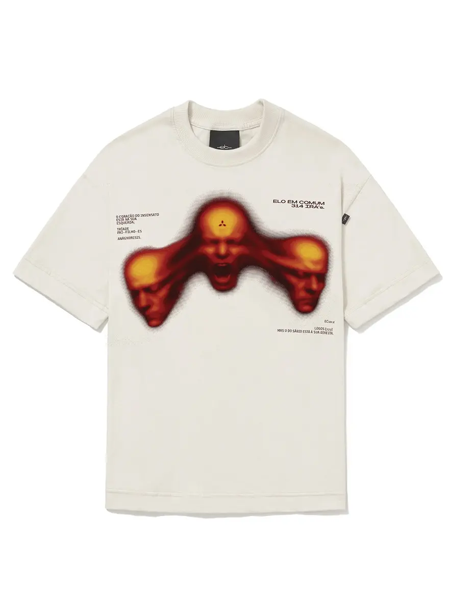 CAMISETA REGULAR  "RAGE" - BRANCO OFF