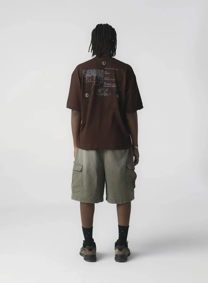 CAMISETA OVER  "GORE" - MARROM
