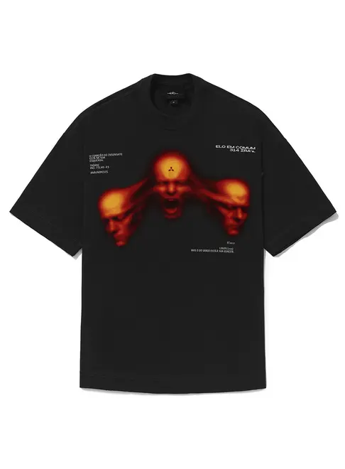 CAMISETA REGULAR  "RAGE" - PRETO