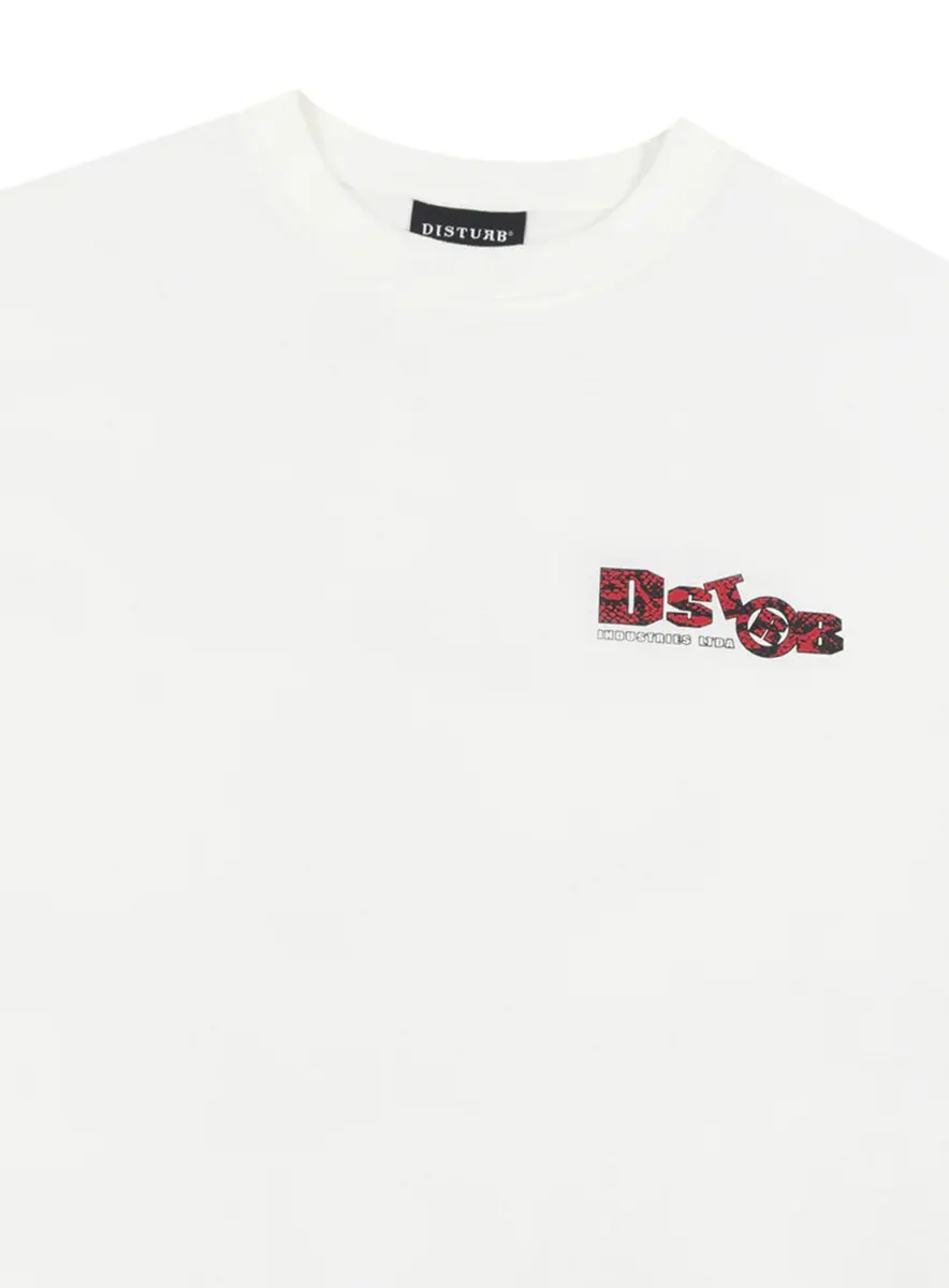 SNAKESKIN T-SHIRT IN OFF-WHITE