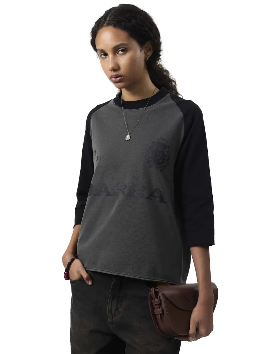 CAMISETA RAGLAN 3/4 ESTONADA