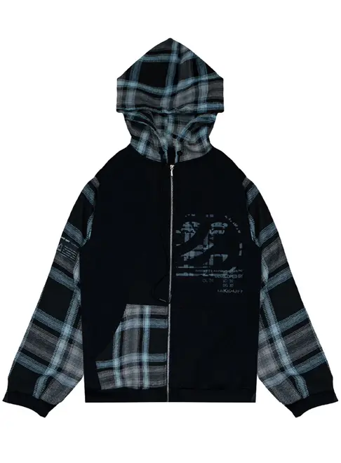 JAQUETA LAYERED FLANNEL ZIP HOODIE