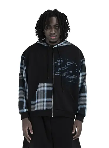 JAQUETA LAYERED FLANNEL ZIP HOODIE
