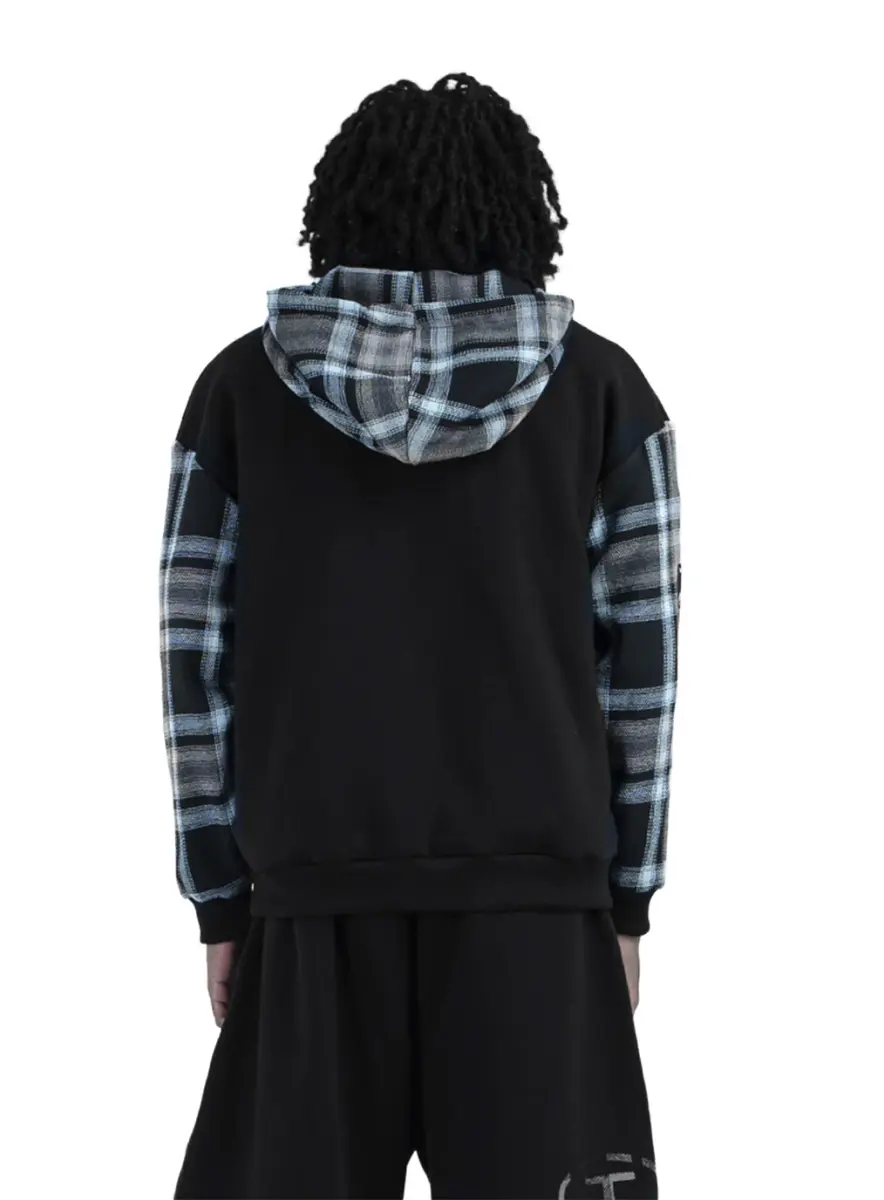 JAQUETA LAYERED FLANNEL ZIP HOODIE